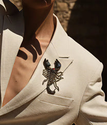 Indian Black Scorpion Brooch
