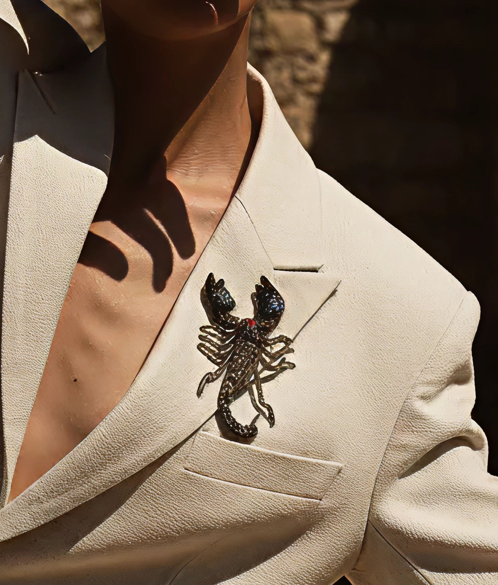 Indian Black Scorpion Brooch