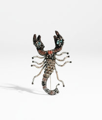 Indian Black Scorpion Brooch
