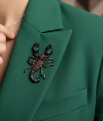 Indian Black Scorpion Brooch