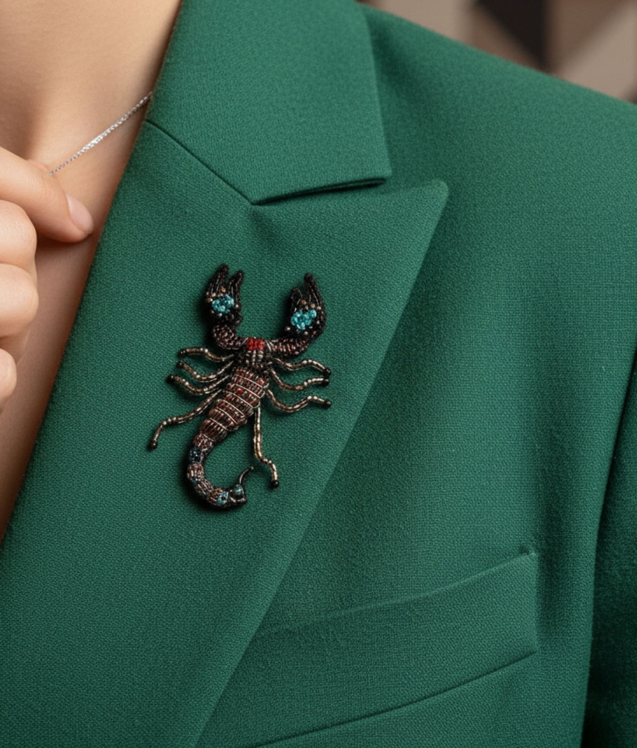 Indian Black Scorpion Brooch