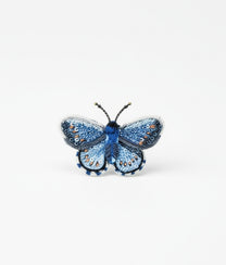 Adonis Blue Butterfly Brooch Pin