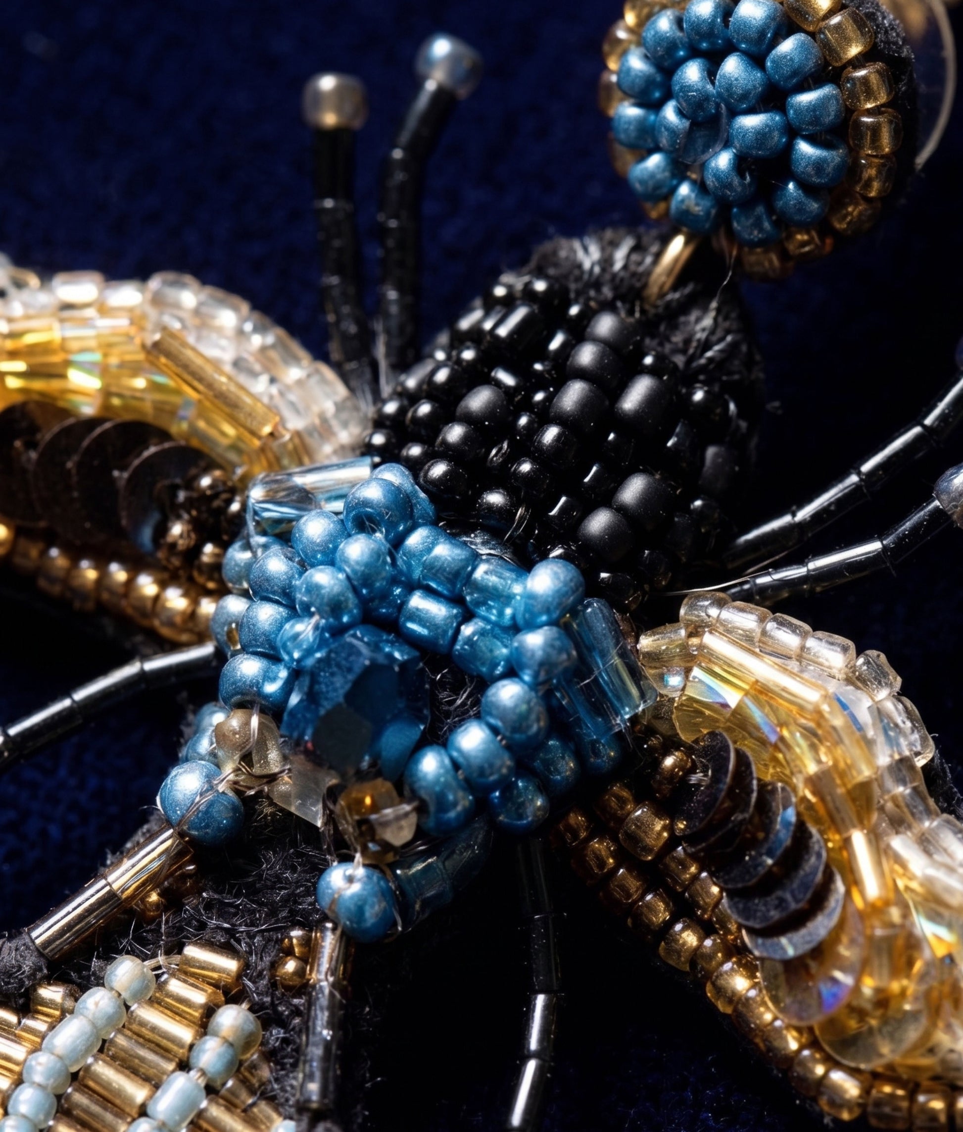 Blue Carpenter Bee Earrings