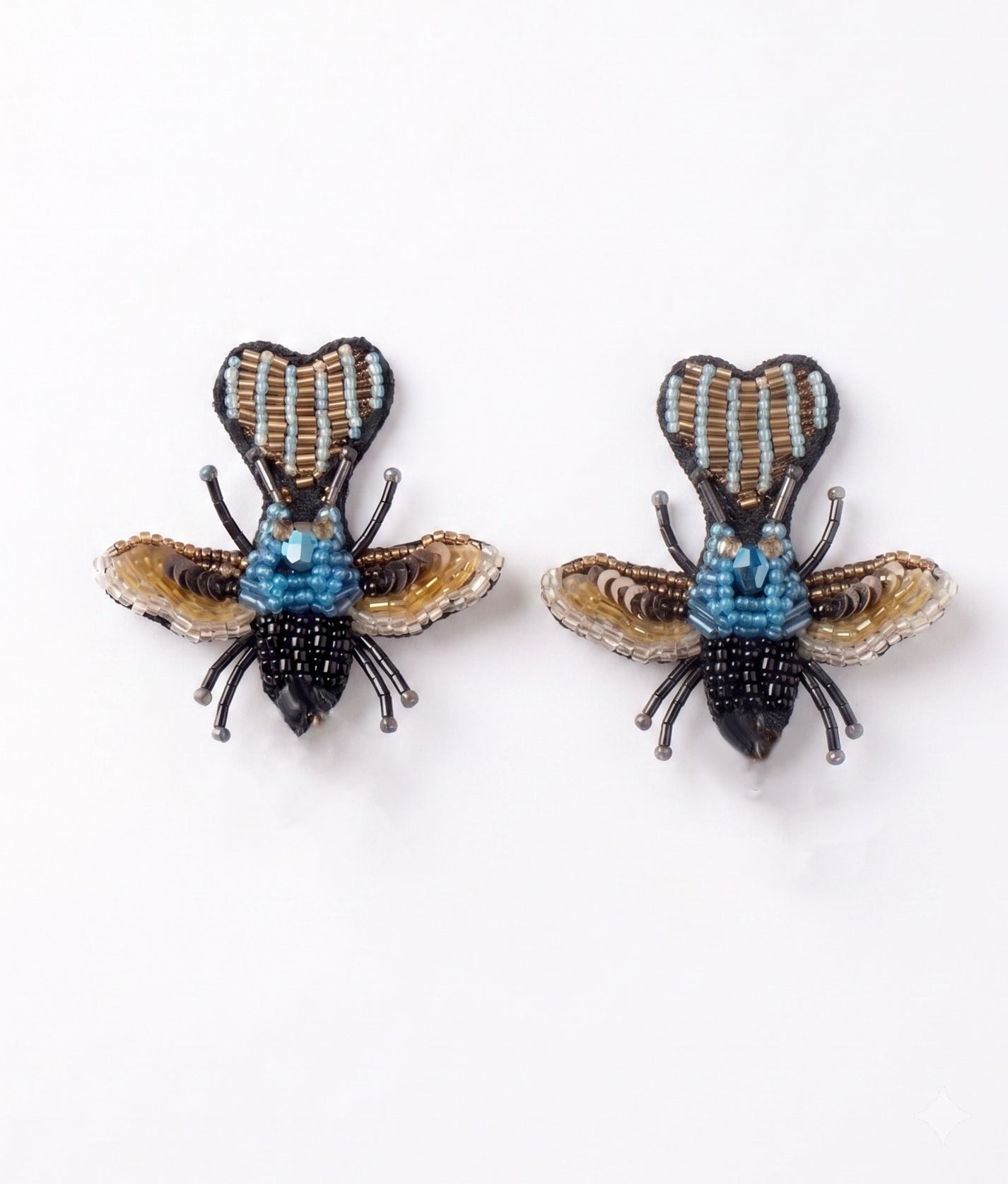 Blue Carpenter Bee Earrings