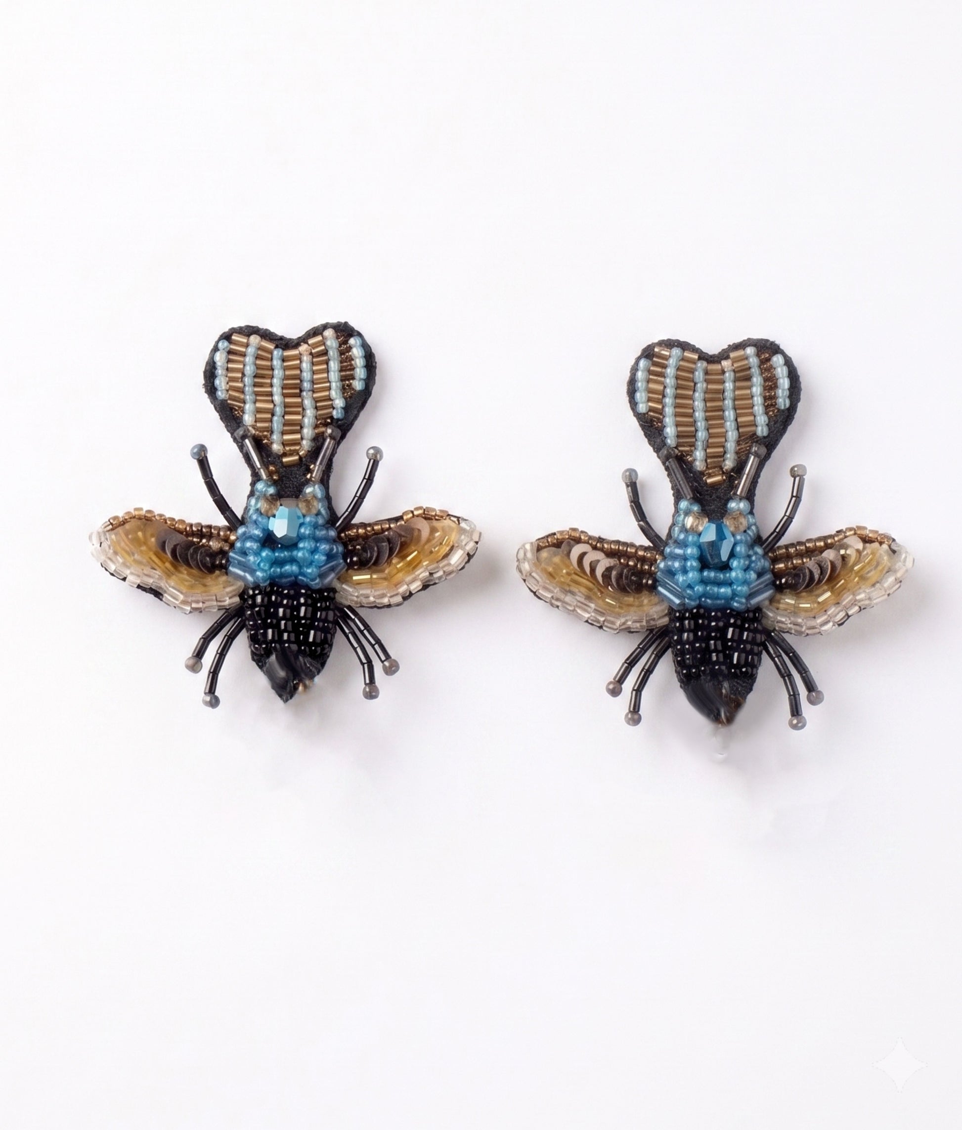 Blue Carpenter Bee Earrings