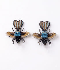 Blue Carpenter Bee Earrings