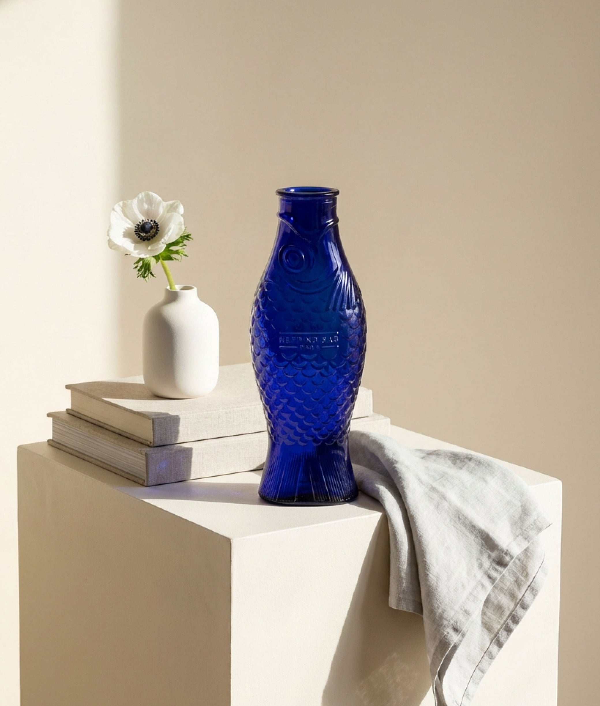Cobalt Blue Fish Carafe