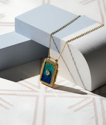 Blue Rainbow Heart Twice Boheme Necklace
