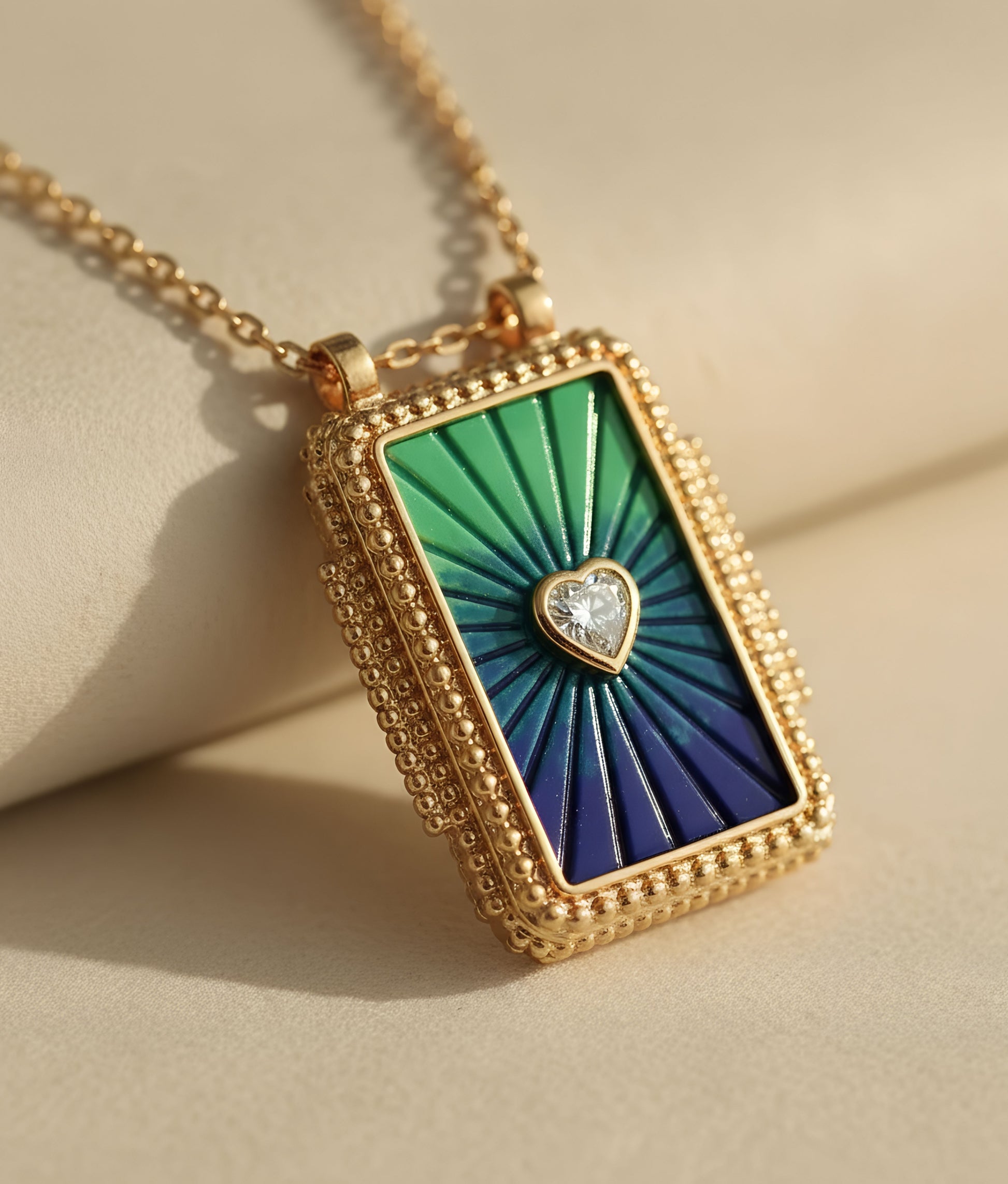 Blue Rainbow Heart Twice Boheme Necklace
