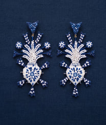 Blue Vow Heart Earrings