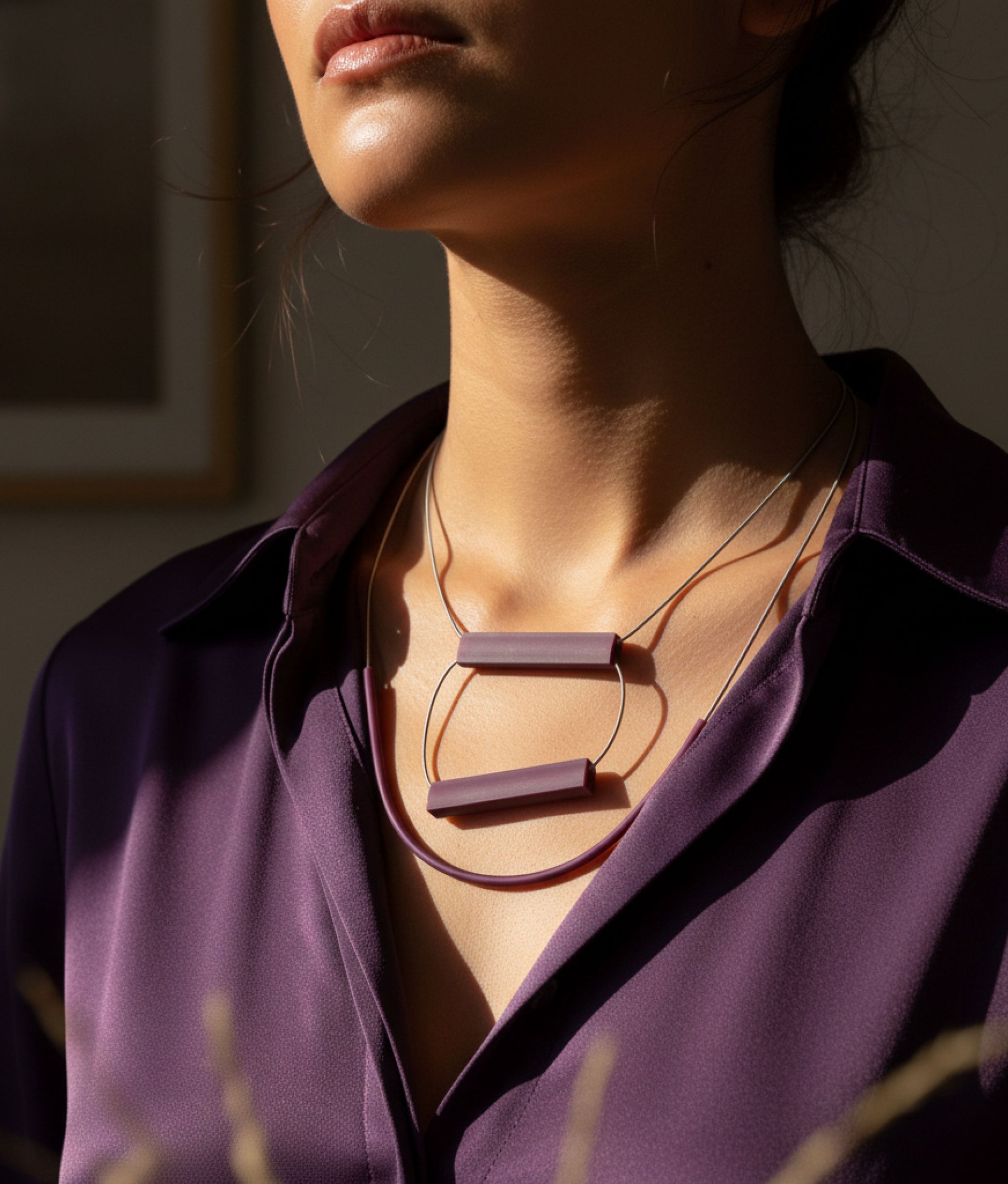 BRIO TRIS Burgundy Necklace