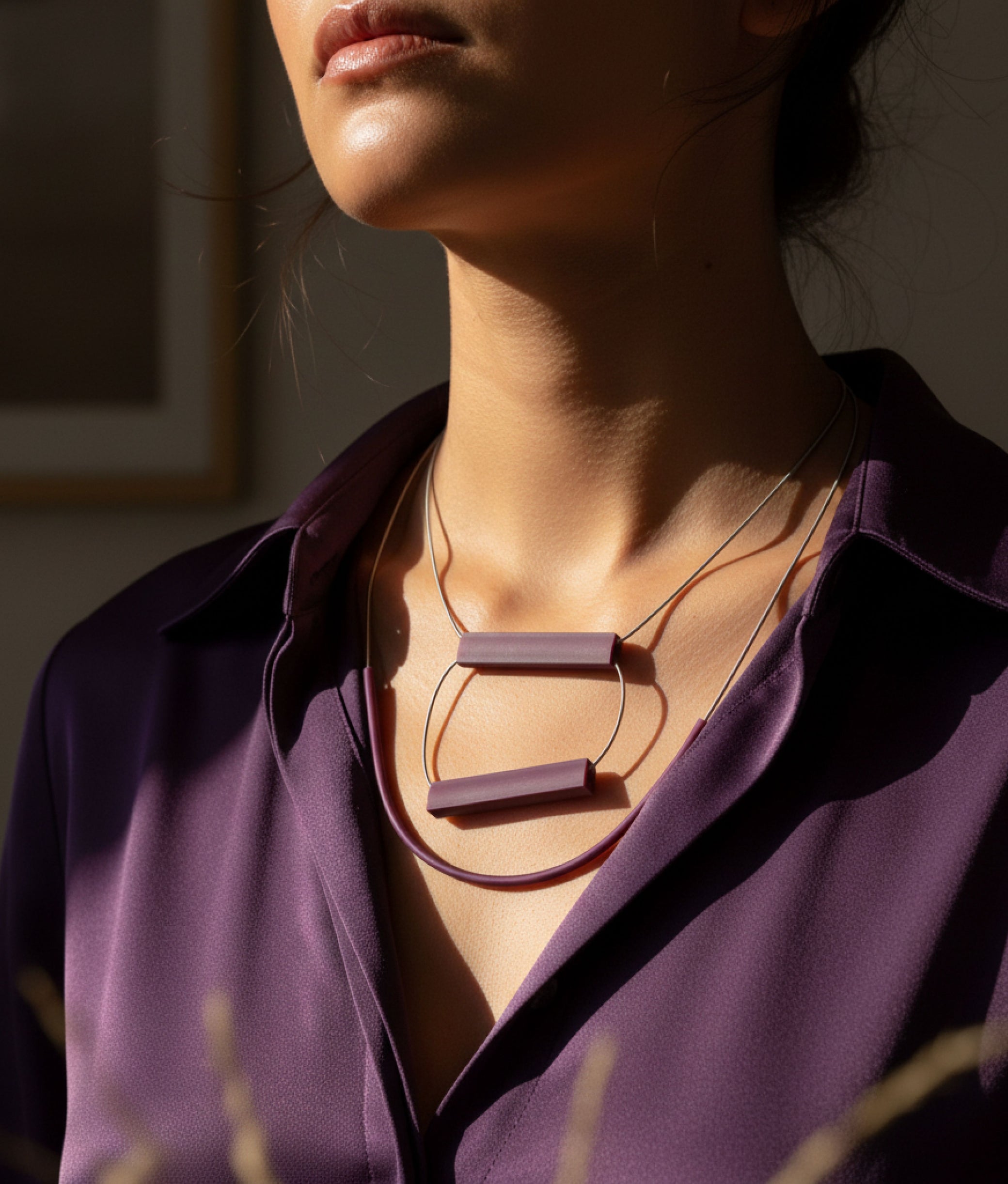 BRIO TRIS Burgundy Necklace