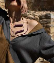 BRIO TRIS Burgundy Necklace