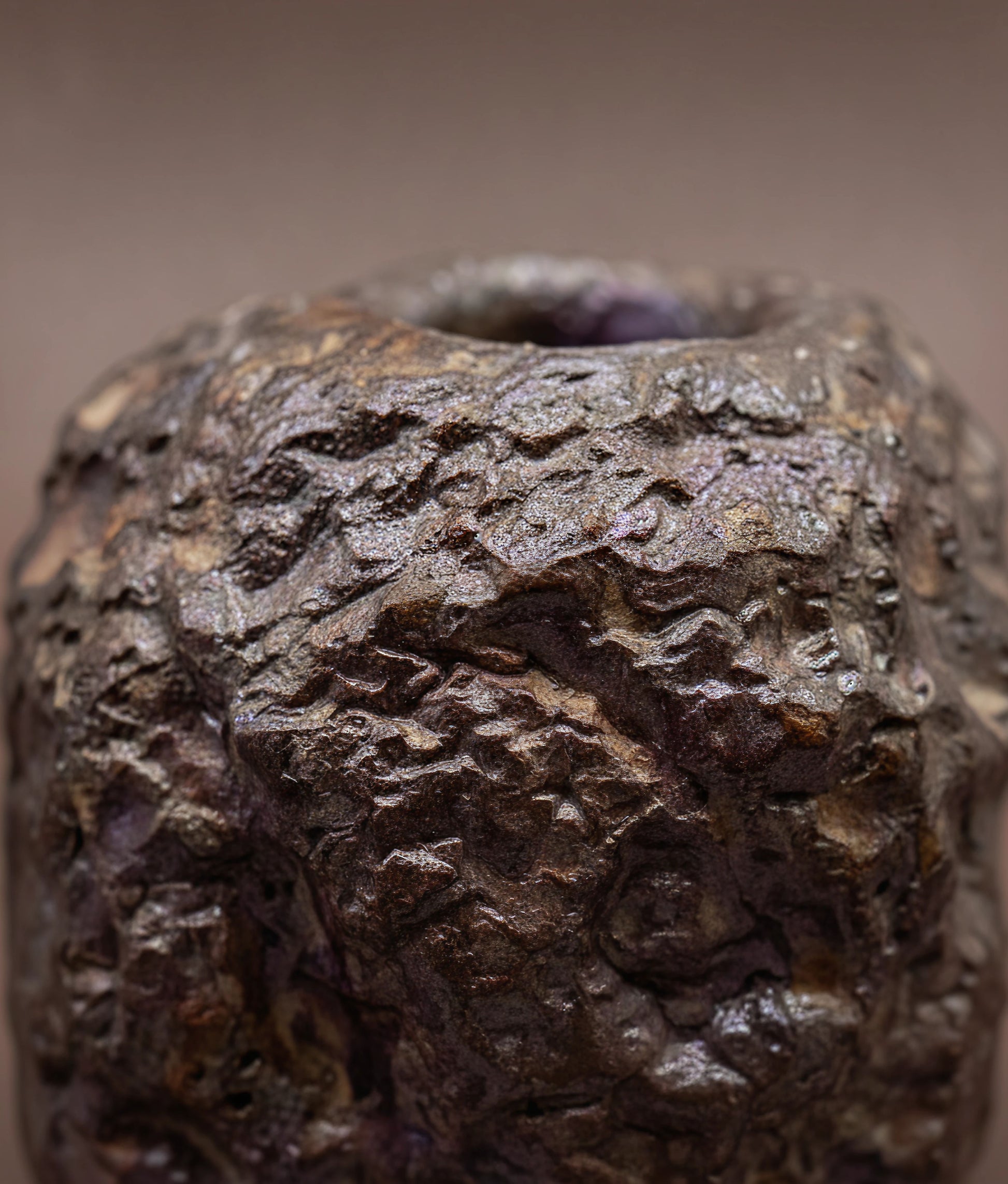 Brown Ash Lava Candle Holder