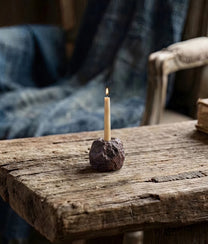 Brown Ash Lava Candle Holder