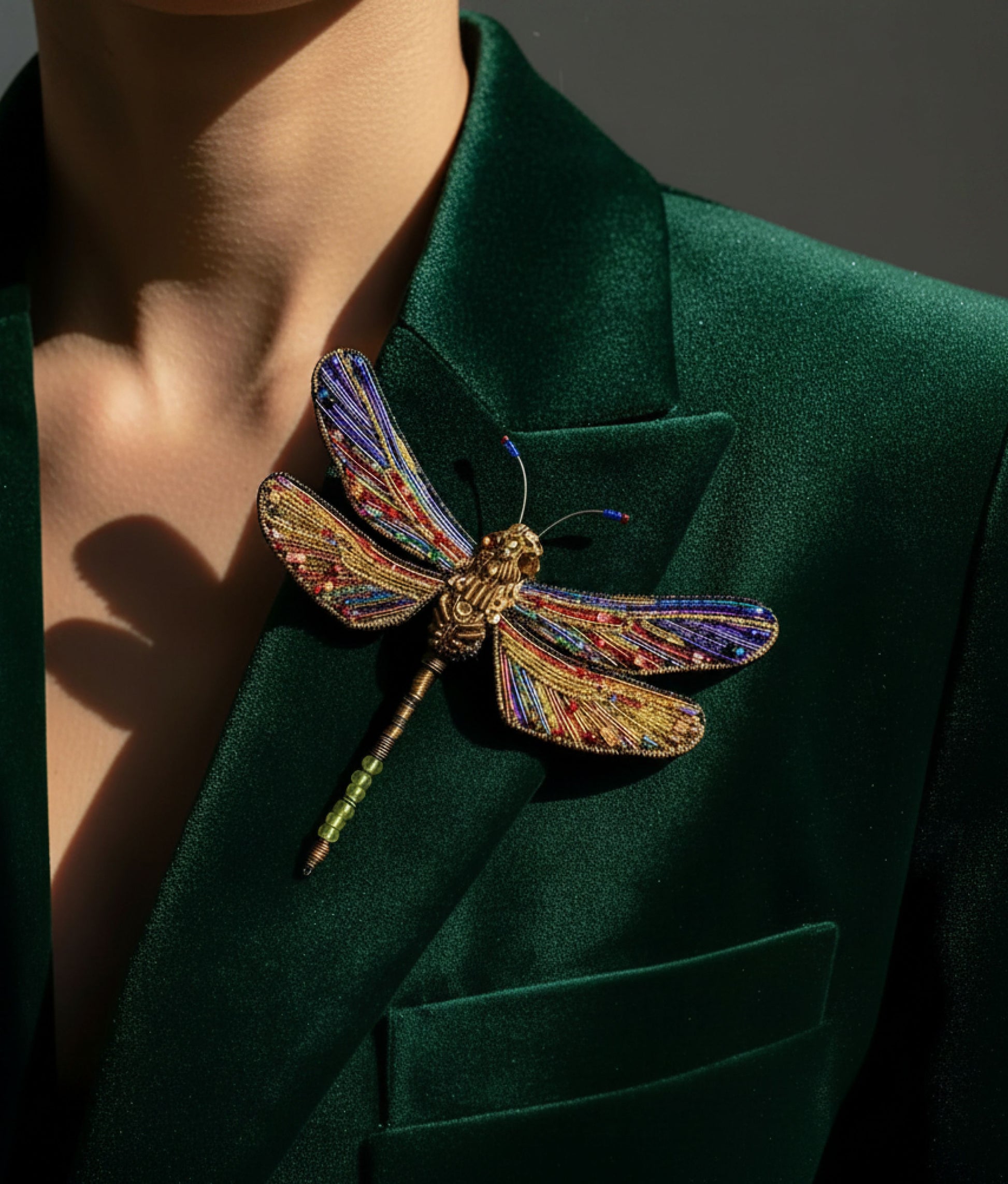 Brown Hawker Dragonfly Brooch