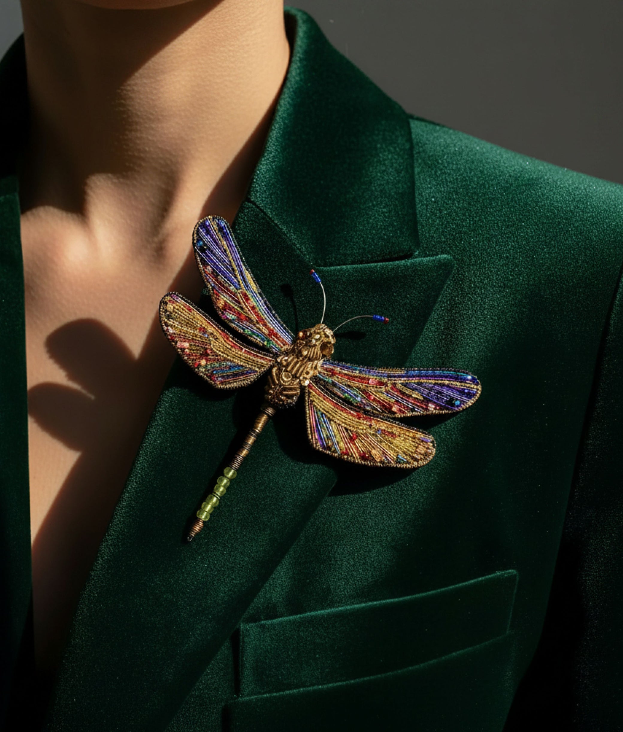 Brown Hawker Dragonfly Brooch