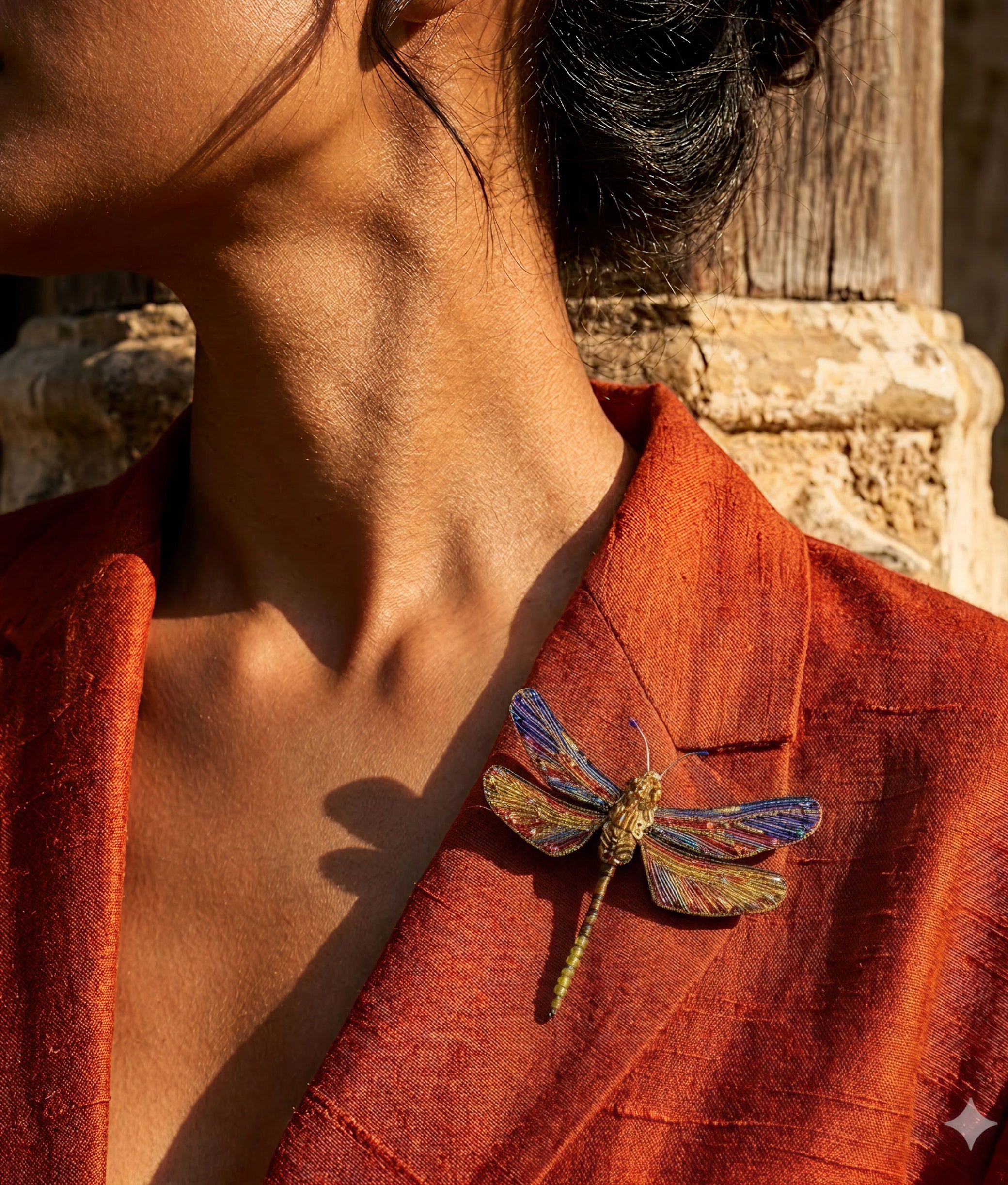Brown Hawker Dragonfly Brooch