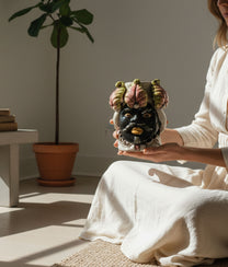 Crakle Burgundy Man Vase