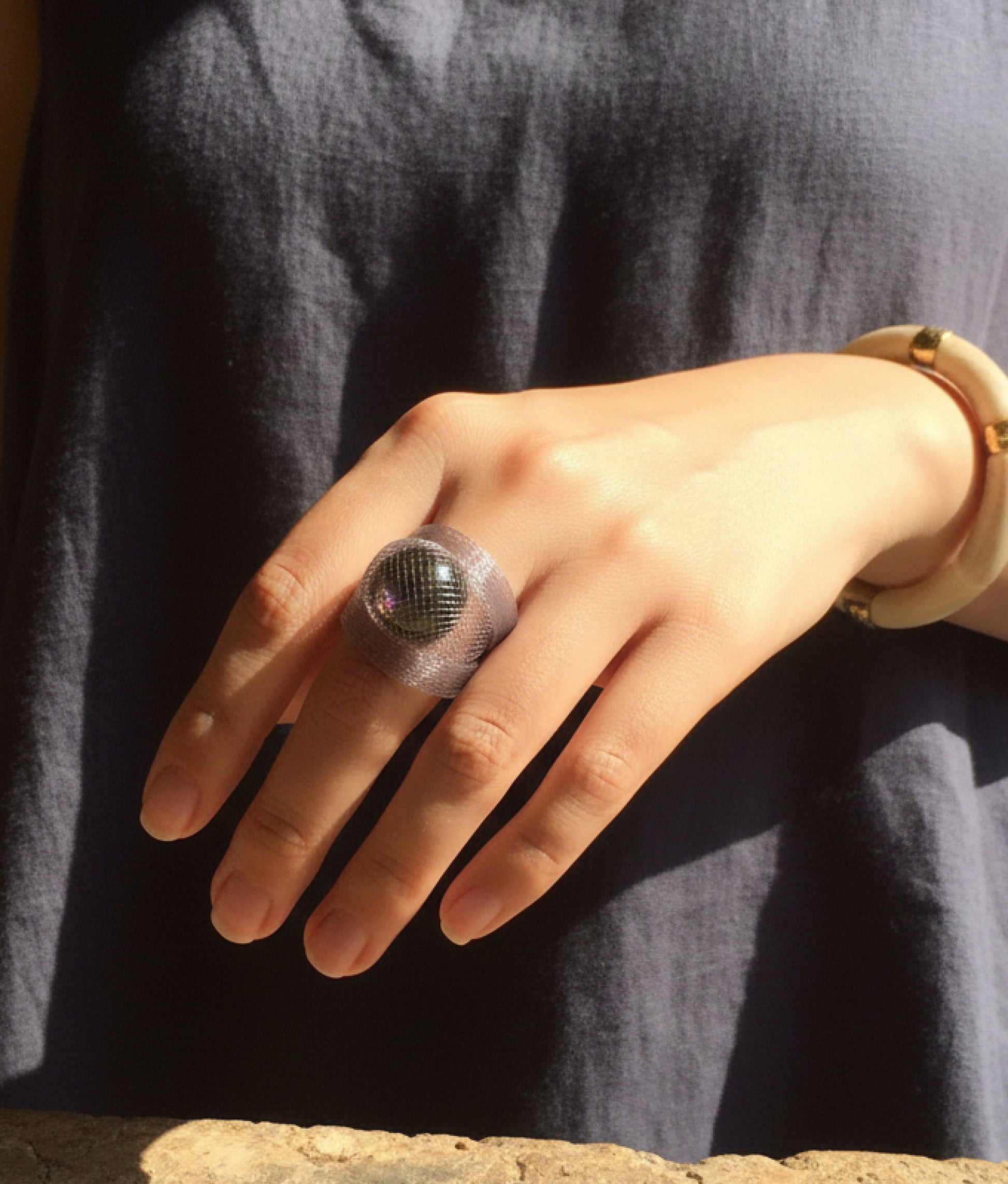 CABOCHON Titanium Grey Ring