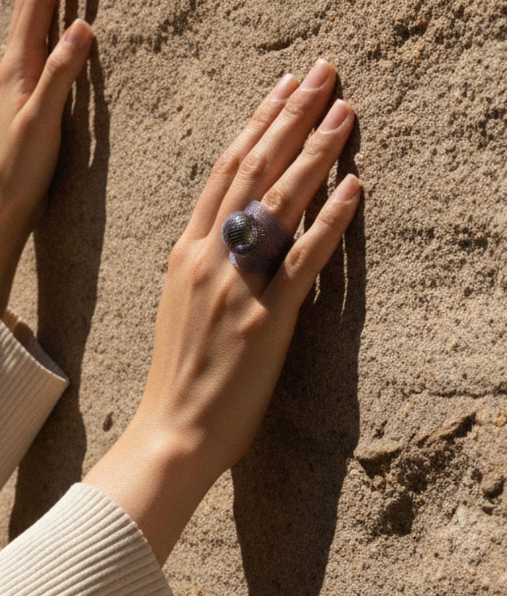 CABOCHON Titanium Grey Ring