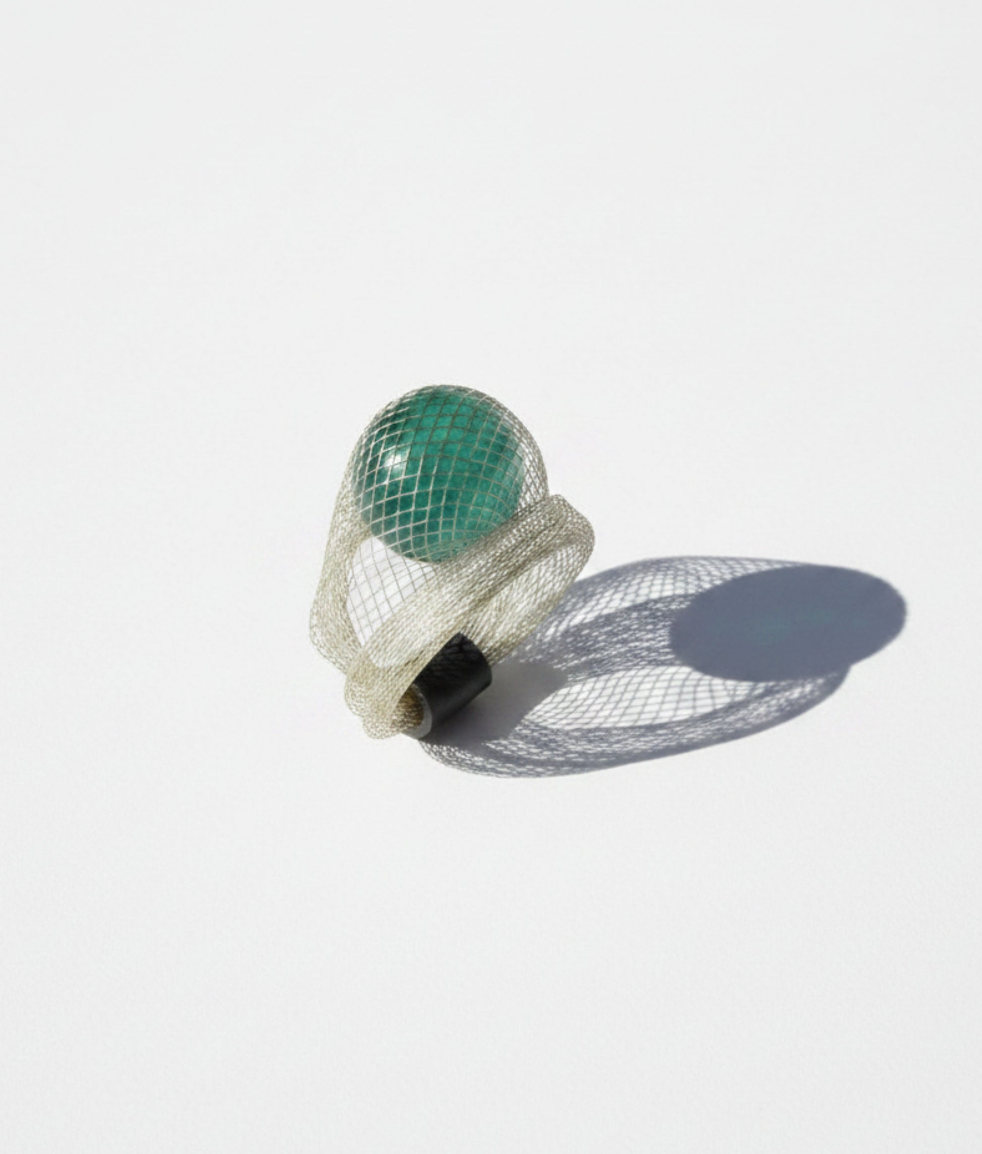 CABOCHON Light Aquamarine White Ring