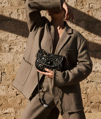 Crossbody Mix Studs Black Bag