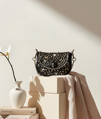Crossbody Mix Studs Black Bag