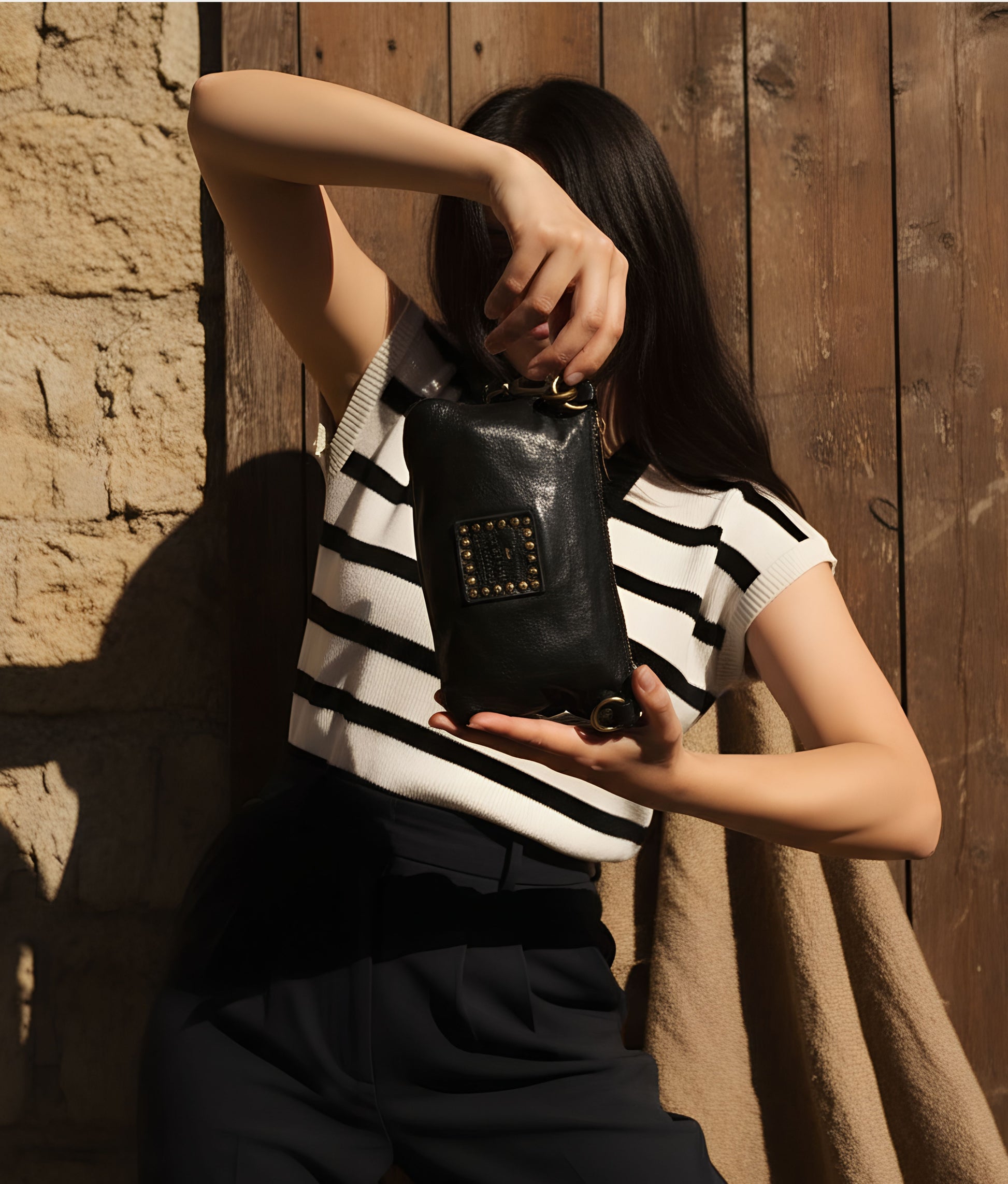Pochette Cow Black Bag