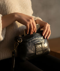 Pochette Cow Black Bag