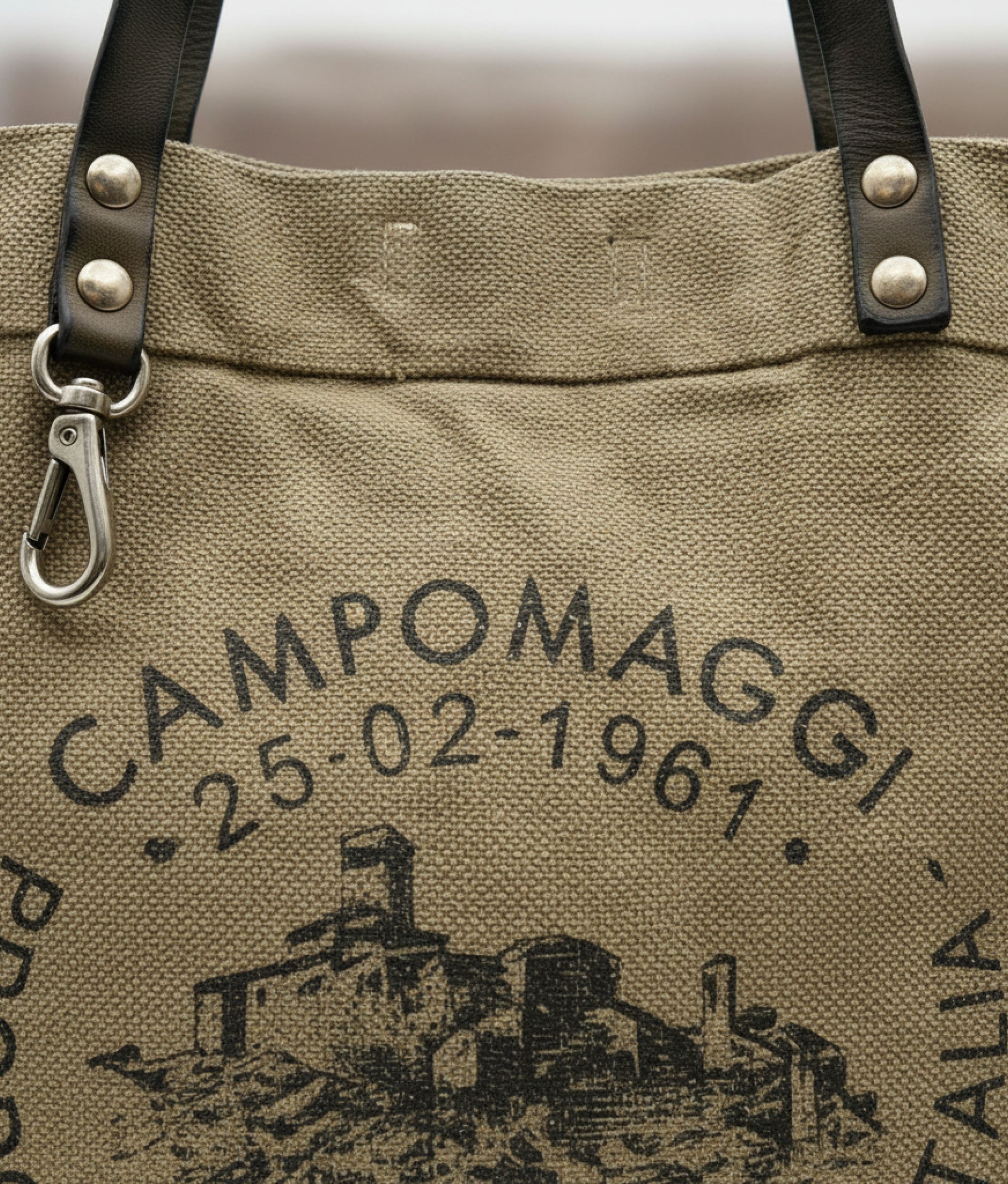 Bougainvillea Shopping Bag In Military Black
