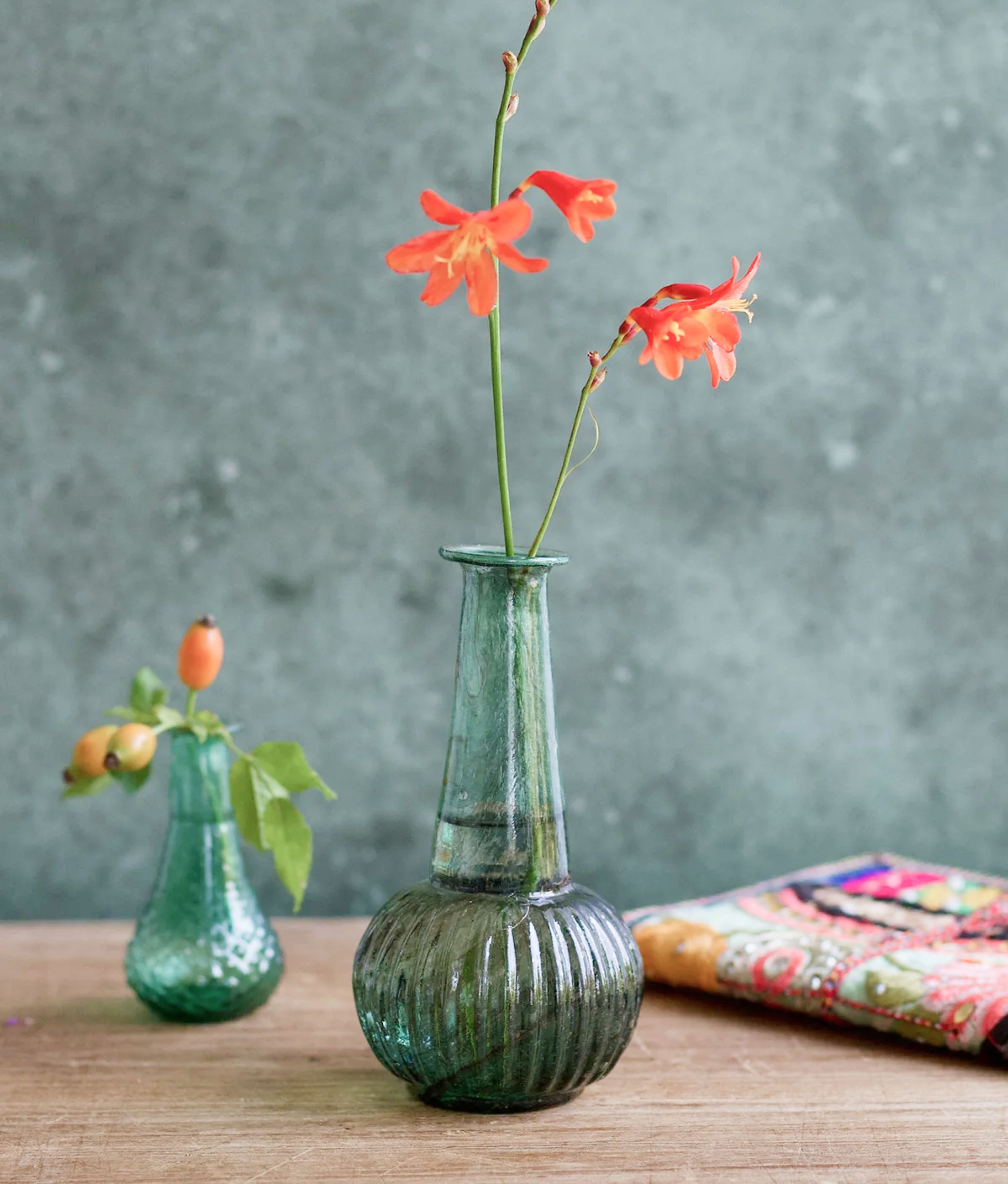Dark Green Recycled Vase II