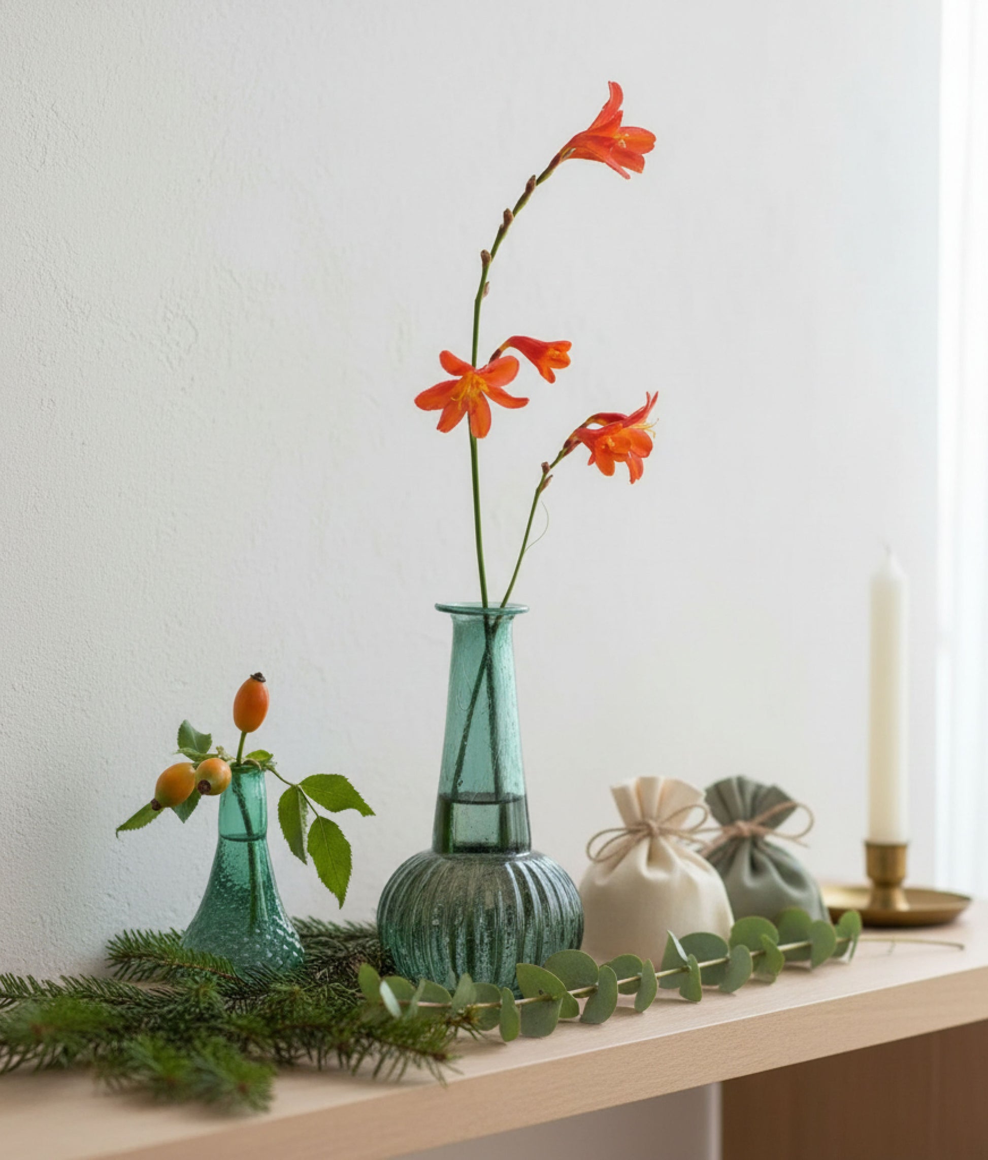 Dark Green Recycled Vase II