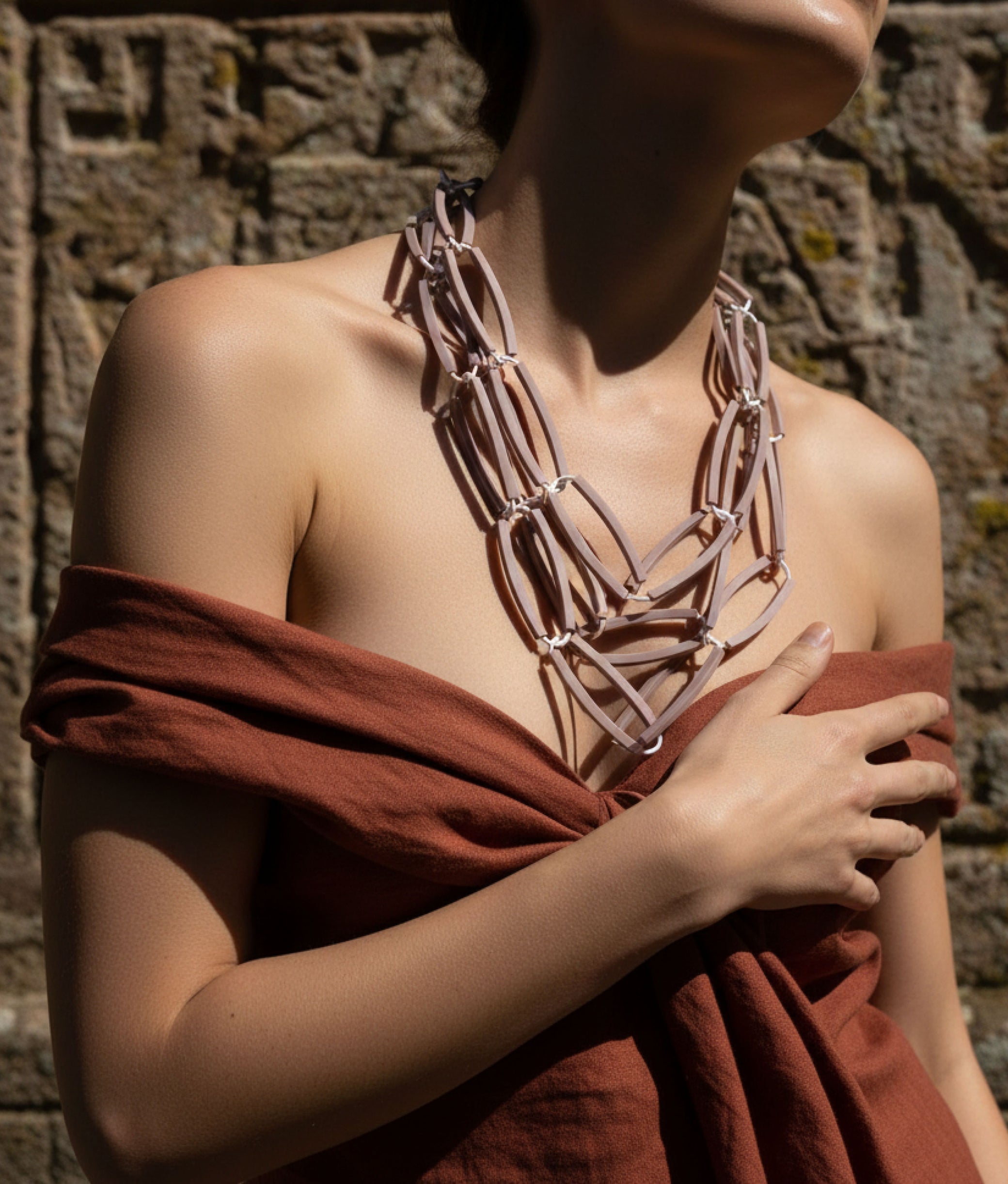 CATE SLIM Champagne Pastel Necklace