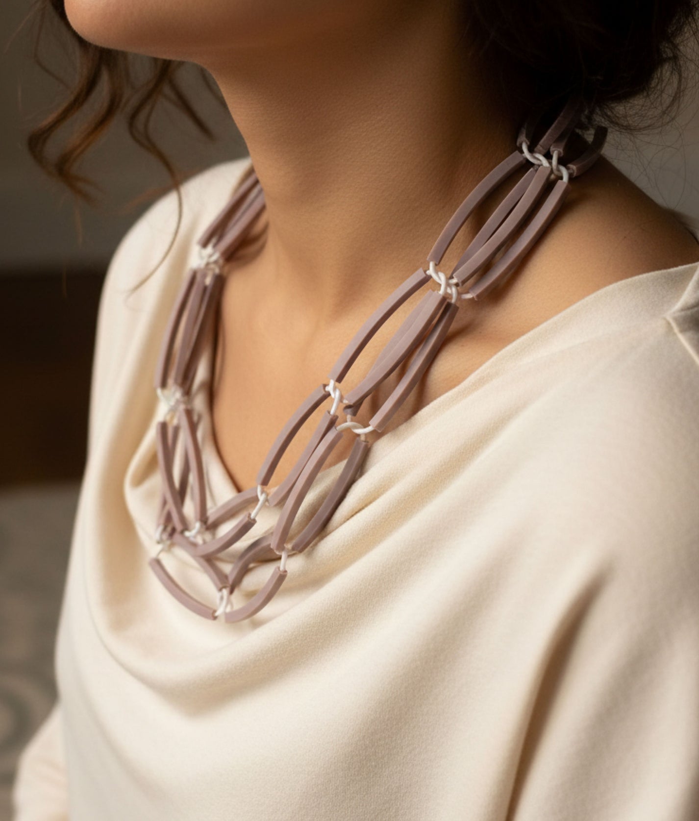 CATE SLIM Champagne Pastel Necklace