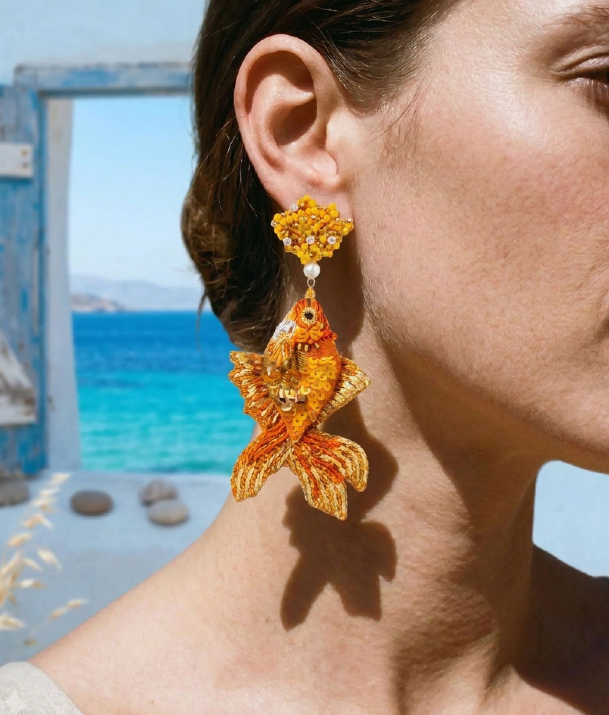 Celestial Goldfish Earrings