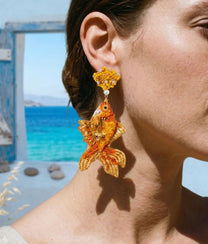Celestial Goldfish Earrings