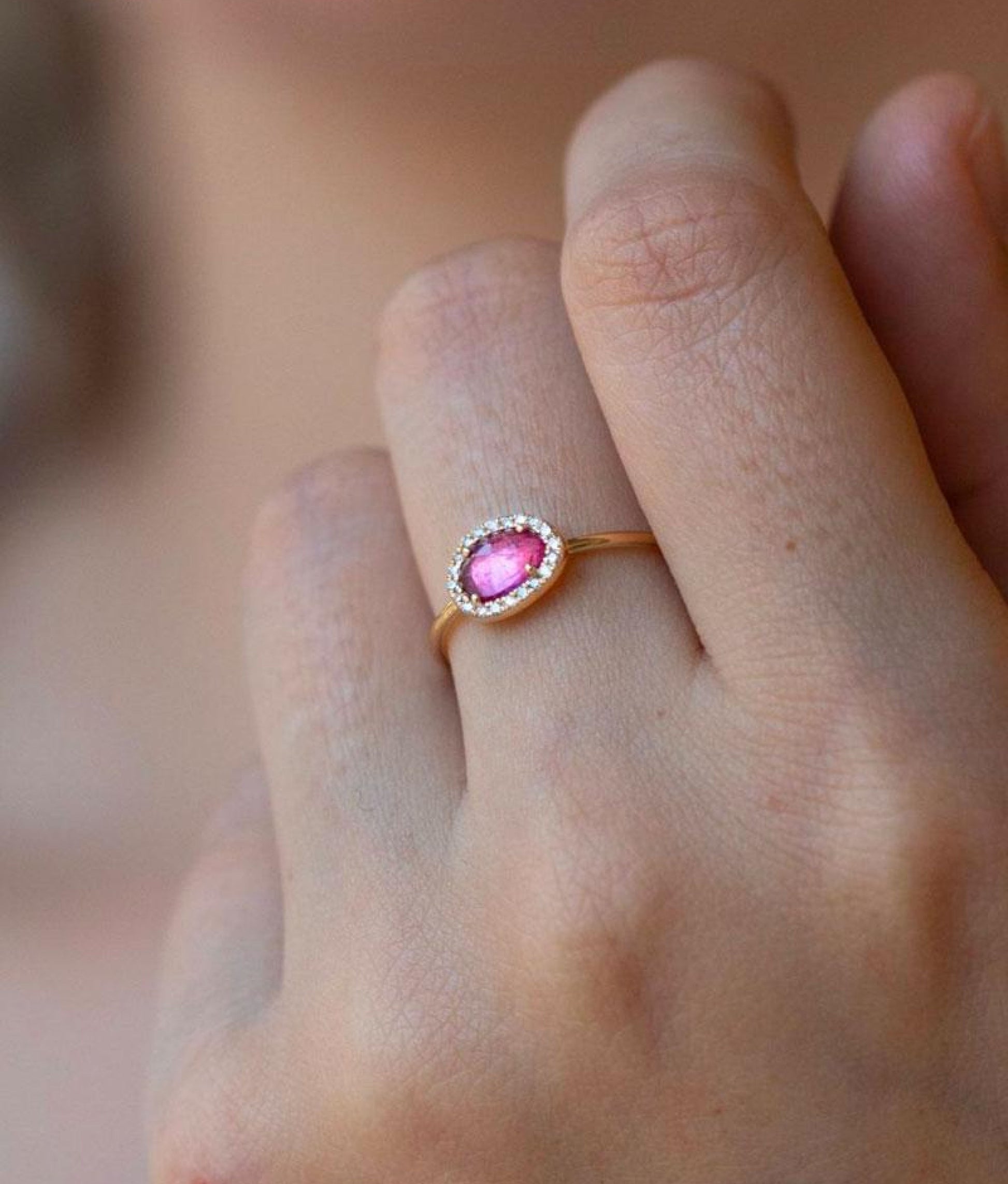 Pink Tourmaline &amp; Diamonds Stella Ring