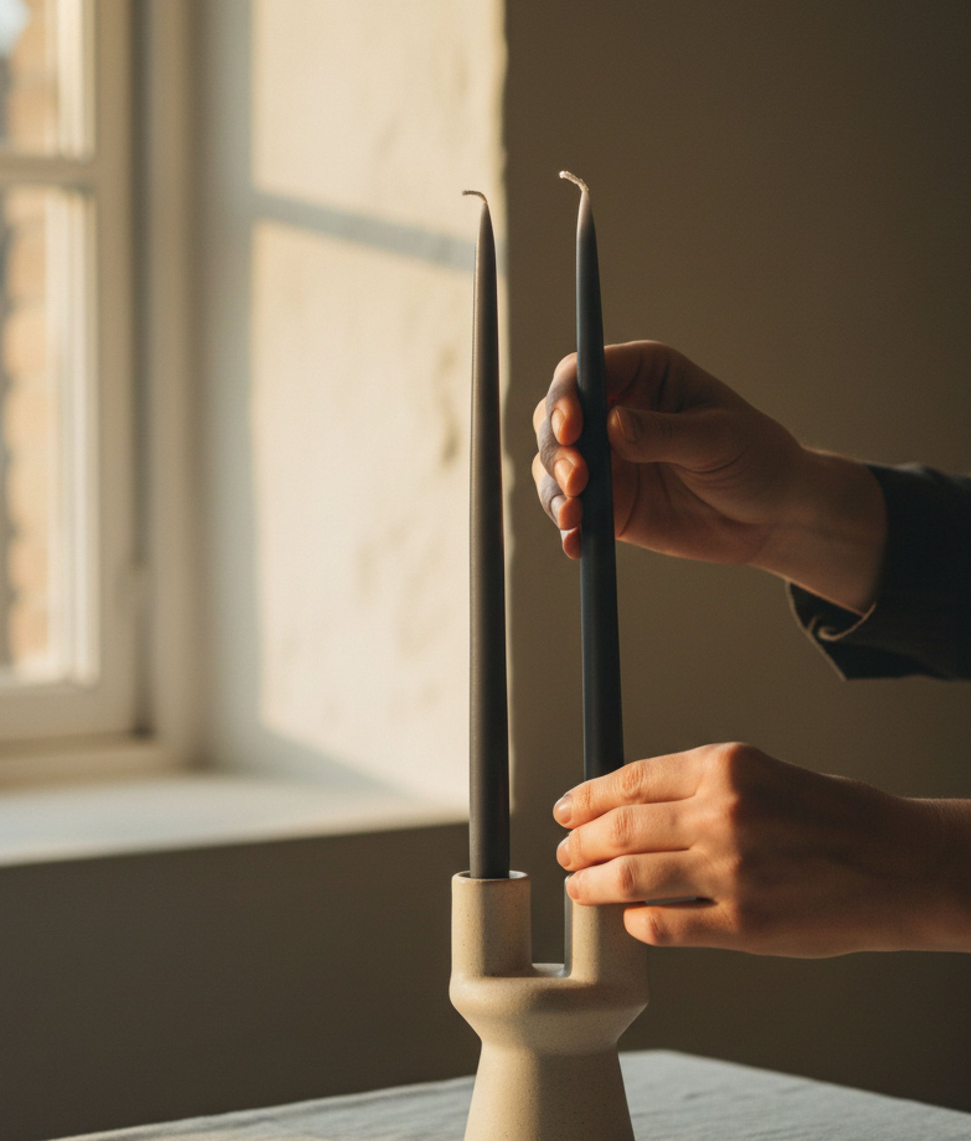 Charcoal Grey Coloured Candles