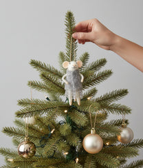 Xmas Mice White Grey Coat Skirt