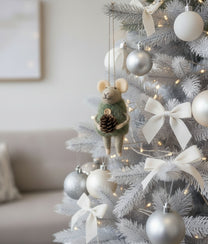 Xmas Mice Beige Green Acorn