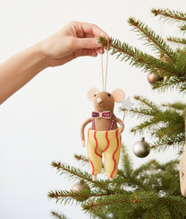 Xmas Mice Beige Bow Wand