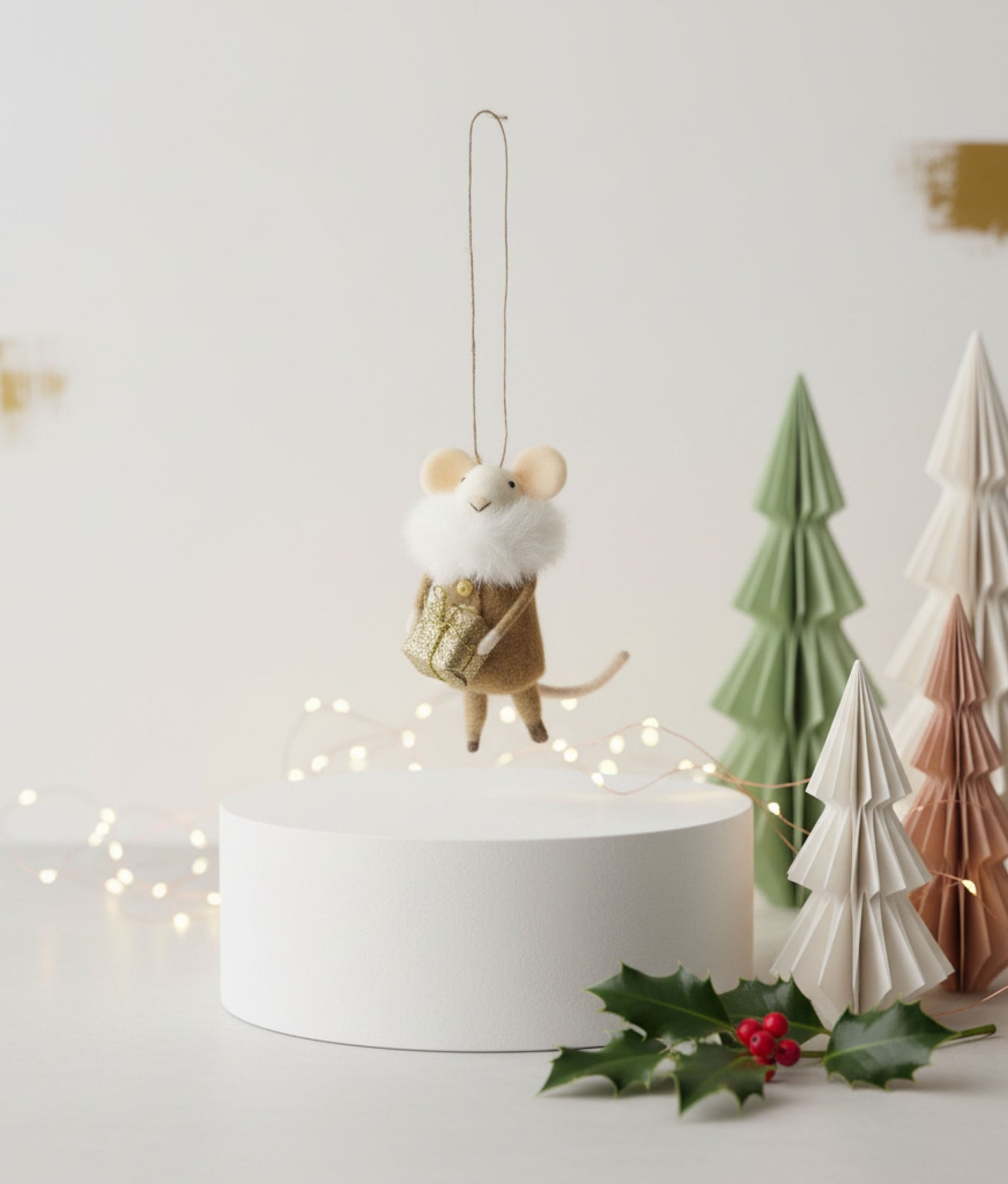 Xmas Mice White Gold Present