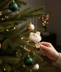 Xmas Mice White Gold Present