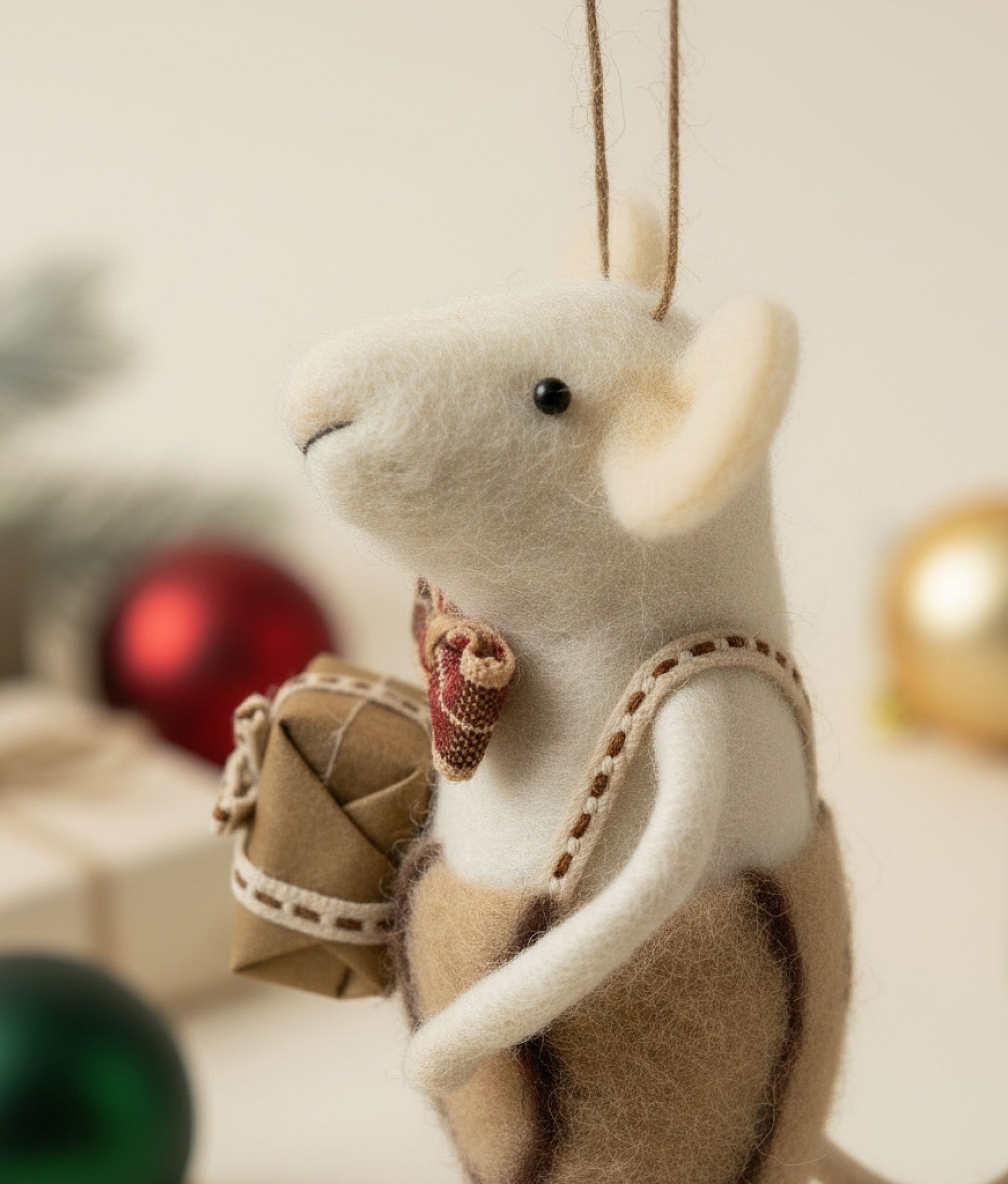 Xmas Mice White Bow Suspenders