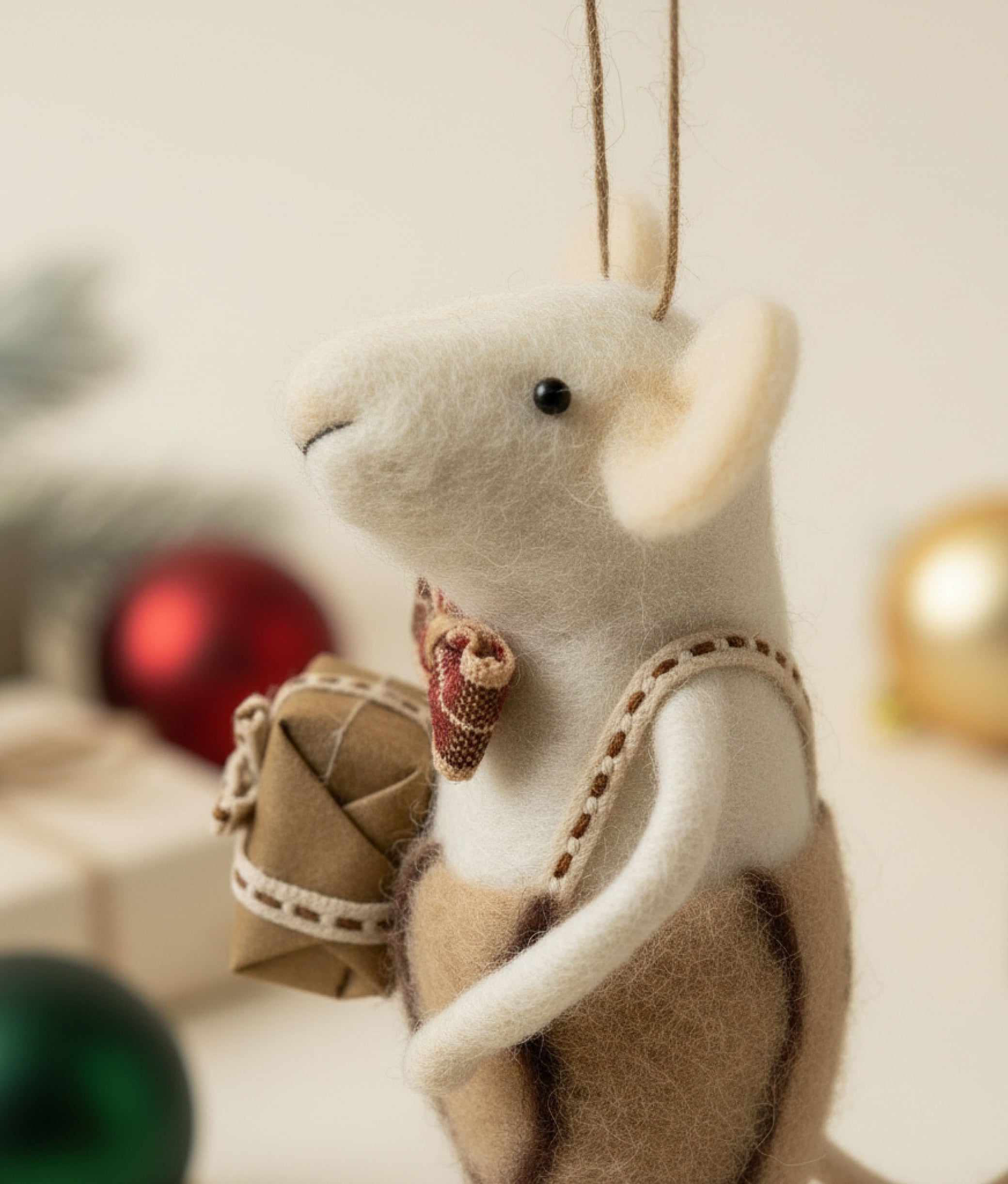 Xmas Mice White Bow Suspenders