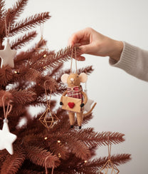 Xmas Mice Beige Letter Heart