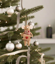 Xmas Mice Beige Letter Heart