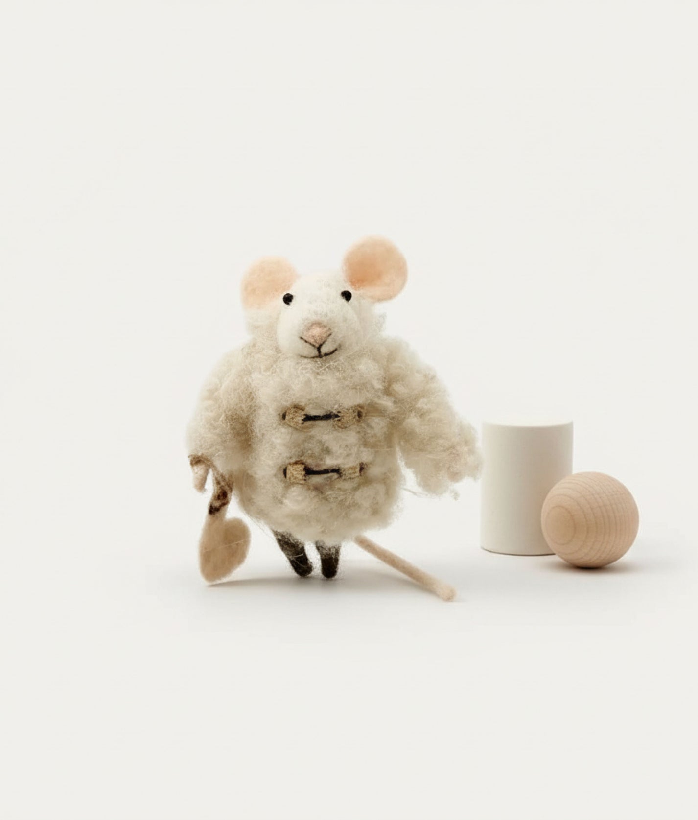 Xmas Mice White Stocking Wool