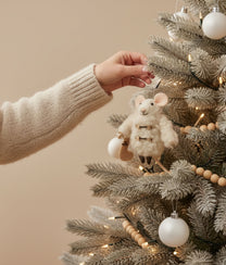 Xmas Mice White Stocking Wool